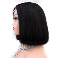 Sans colle court Bob coupe perruques cheveux humains vierges en gros pré plumé sans colle court Bob perruque cheveux humains