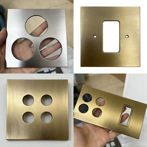 Cubierta de interruptor de luz de metal dorado para mecanizado CNC, placa de pared para interruptor de palanca o cubierta de toma de corriente - Product Image 1