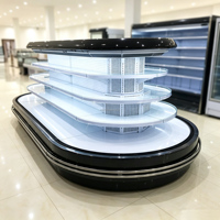 Vitrine réfrigérée commerciale à rideau d'air ouvert, réfrigérateur de présentation ouvert pour supermarché, pour produits alimentaires, fruits et boissons