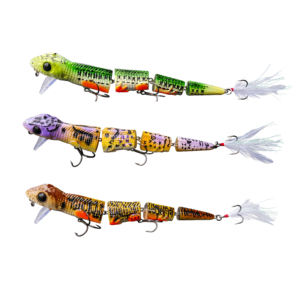 Banshee L~S 3 pièces/boîte, leurres de pêche de qualité, couleurs UV, leurres de pêche à la bouche pour la basse, leurres de pêche biomimétiques multi-articulés, lézard réaliste, matériel de pêche - Product Image 1