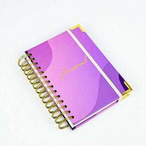 A5 cuộn dây đôi xoắn ốc máy tính xách tay với đầy màu sắc tùy chỉnh in bìa giấy ràng buộc bán buôn notepad - Product Image 1