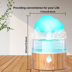 260ML Mushroom <strong>Cloud</strong> Desk Humidifier <strong>Rain</strong> Drop Raindrop Aromatherapy Essential Oil Diffuser 7 <strong>Night</strong> <strong>Light</strong> Colors for Household - Product Image 4