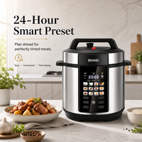 Cuisinière à pression numérique multifonctionnelle intelligente et durable en acier inoxydable de 6 L, grande capacité, 12 fonctions en 1, LED, pour la maison