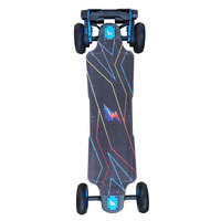 Planche à roulettes électrique programmable Flipsky Top Speed, durable, en fibre de verre, noire, écologique, avec éclairage