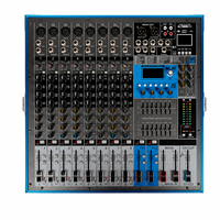 Console de mixage amplifiée 8 canaux 2x1000W avec alimentation fantôme 48V pour spectacles sur scène