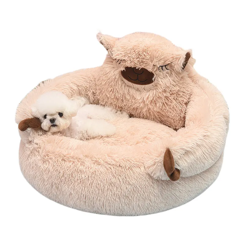 新しいデザインの動物の形をしたかわいいペットの眠っているベッド暖かい猫のベッド柔らかいぬいぐるみ犬のソファベッド