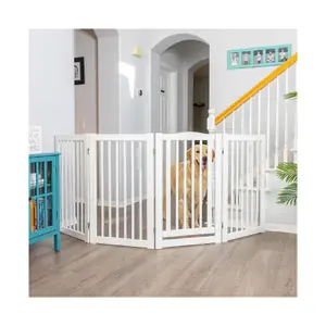 منزل 4 لوحات سياج الكلب للمداخل الدرج خشبية مستقلة بوابات الكلب داخلي بوابة الحيوانات الأليفة للبيع
