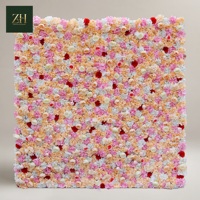 Mur de fleurs artificielles en soie rose poudré et blanc, mini panneau de roses pour décoration de toile de fond de mariage et de fête