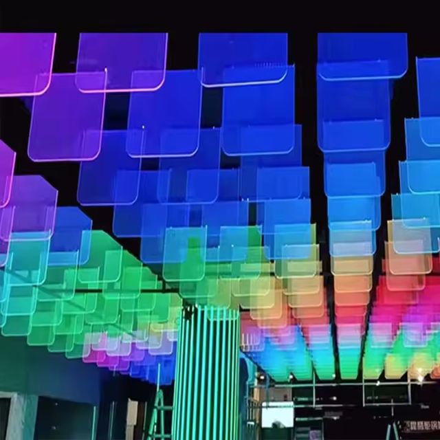 Factory Customized Acrylic Light Guide Plate Colored Pmma Plastic Sheet Diffuser Panel With Smart LED Strip for for KTV Bar