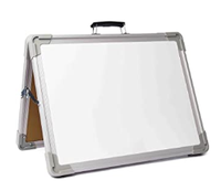 Tableau blanc pliable Double face Portable chevalet de bureau à 180 degrés cadre en aluminium personnalisé deux aimants métal plastique blanc