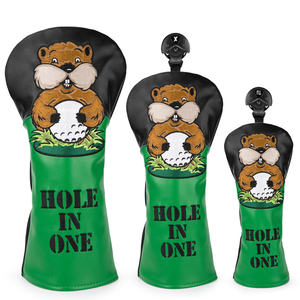 Housse de club de golf en cuir PU brodée sur mesure pour driver, ensemble de housses de tête de club de golf en cuir PU, vente chaude - Product Image 1