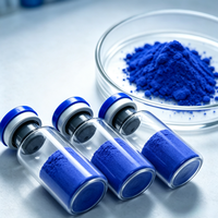 Matière première cosmétique : Peptide GHK-CU haute pureté (99%-99,9%) en poudre lyophilisée, CAS 49557-75-7, Tripeptide de cuivre-1, direct