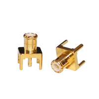 Connecteur MCX-JE en laiton pour carte PCB, 4 pattes, connecteur en cuivre droit, montage sur carte PCB, connecteur MCX mâle