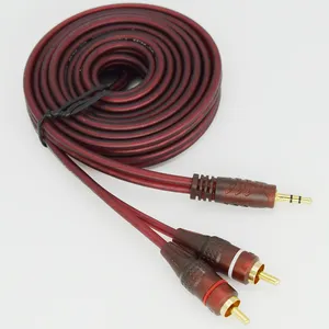 3.5mm aux to 2rca male audio cable manufacture speaker audio video rca cable