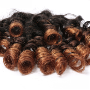 KEMY Diretta Della Fabbrica Ombre 1B/4/30 di Colore Marrone <span class=keywords><strong>Scuro</strong></span> Dei <span class=keywords><strong>Capelli</strong></span> Bundle Virgin Del Brasiliano di Estensione Dei <span class=keywords><strong>Capelli</strong></span> Umani Con Pizzo Frontale E chiusura - Product Image 2