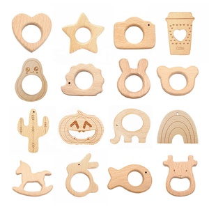 Collar con colgante de madera para bebé, juguete ecológico, <span class=keywords><strong>mordedor</strong></span> de Animal de haya Natural - Product Image 2