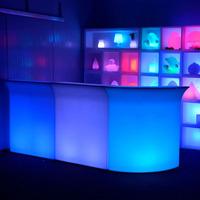 Table de comptoir de bar LED rustique moderne narguilé de qualité supérieure mobilier de boîte de nuit bar-salon en plastique pour hôtels parcs