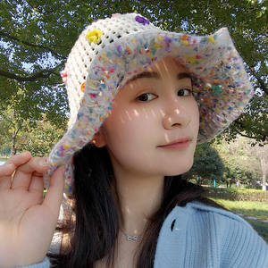 Chapeau de pêcheur en fourrure pour femme, nouveau modè<span class=keywords><strong>le</strong></span> été 2025, visage apparent, petite couleur, vacances à la plage, grand bord, pare-soleil - Product Image 3