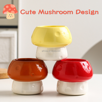 Bol d'alimentation surélevé en forme de champignon pour oiseaux, mangeoire en céramique pour perroquets, petit bol pour nourriture et eau pour animaux de compagnie avec support stable