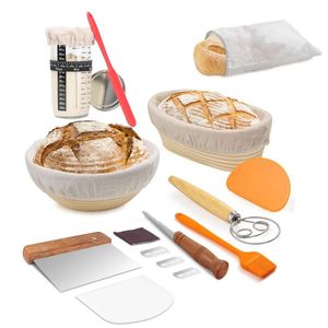 Custom Leavened Bread Basket Dough <b>Set</b> 10 "oval and 9" Breadboard, Bowl Scraper, Dough Scraper Kit - Product Image 6
