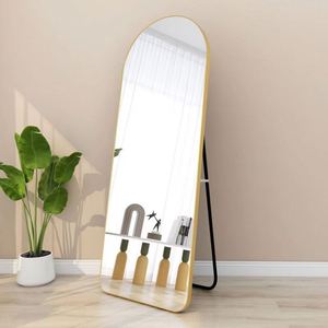 2025 Trending Custom Modern <b>Arch</b> Gold Color Standard Mural Decor Full-Length Standing Wall Mirror for Bathroom Living Room - Product Image 2