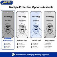 APEI 28 °   Protection d'écran anti-espion mate pour iPhone 18~11 Pro Max Plus, verre trempé anti-reflet 9H haute teneur en aluminium