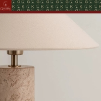 Lampe de table en marbre Emperador foncé GOLDKING en pierre naturelle pour chambre à coucher, chevet, salon, canapé, bureau, décoration de luxe pour la maison