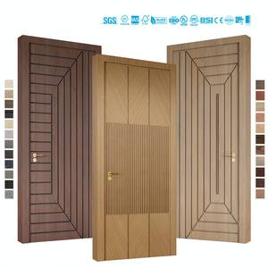 Puertas Interiores de Madera Precolgadas de Estilo Moderno Americano, Puertas Internas de Madera para Sala de Estar, Puertas Interiores de Chapa de Madera Sólida para Casa - Product Image 5