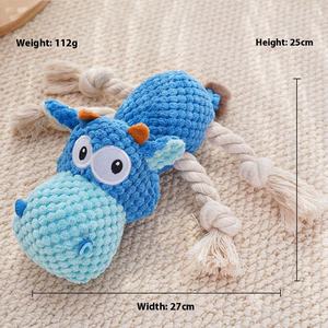New Cartoon Rope Pet Squeaky Dog Chew <b>Toy</b> Exercise Bruxism Relief Interactive Doll - Product Image 6