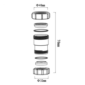 45.2 mm to 41.5 mm Kitchen Sink Reducer Pipe <b>Fitting</b> for Pipe Extension Connector PVC Pipe Adapter Trap Waste Extension - Product Image 3