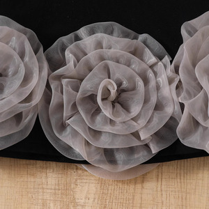 Nuevo Vestido de Princesa de Verano para Niñas, Elegante, de Color Sólido, Manga Corta, con Flores Tridimensionales, Tallas Pequeñas y Medianas - Product Image 4