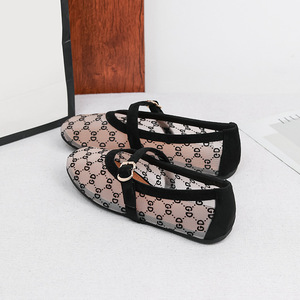 Chaussures plates respirantes pour femmes, grande taille 43, style ballerine en dentelle, décontractées, à bout rond, en résille, collection été 2026 - Product Image 3