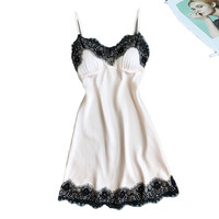 Chemise de Nuit en Satin Femme, Robe de Nuit Sans Manches, Vêtement de Nuit Sexy pour Femme, Lingerie Féminine Chic et Tendance à Prix Abordable