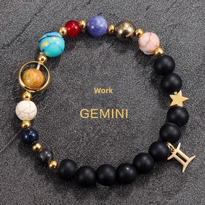12 Beaded <b>Bracelets</b> Natural Stone Eight Planets Universe Bangles Unisex Hot Selling L05668601405885 Cosmic Eight-Planet Design U - Product Image 5