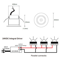 Foco empotrado de aluminio para interiores, minifoco LED de techo, impermeable IP54, 2W, para cocina, dormitorio, venta directa de fábrica