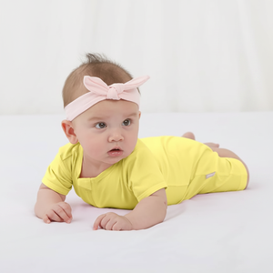 Bamboe Tweezijdige Rits Neutrale Korte Mouwen Baby Rompers Baby Jongens Baby Meisjes Slaappakjes - Product Image 5