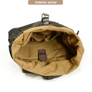 Tas Ransel <span class=keywords><strong>Anti</strong></span> Maling Lipat Grosir, Tas Ransel Perjalanan Outdoor, Tas Ransel Kulit Kanvas Berlapis Lilin untuk Pria - Product Image 4