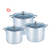 Casserole à induction de grande capacité à fond en acier inoxydable avec couvercle en verre Batterie de cuisine pour hôtel
