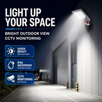 Lámpara Solar CCTV DIALux con Cuerpo de Aluminio Fundido a Presión, Luz Roja de Advertencia, para Cercas Perimetrales, Depósitos Logísticos