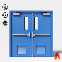 Puerta Cortafuego de Acero Personalizada con Herrajes Antipánico UL, Insonorizada, Metálica, para Hospitales, Pasillos Escolares, Entrada, de Fábrica