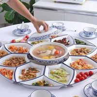 Service de table en céramique haut de gamme au design rustique, motif personnalisé, assiettes, plats et plateaux pour la maison, les réceptions, les mariages et les fêtes de famille