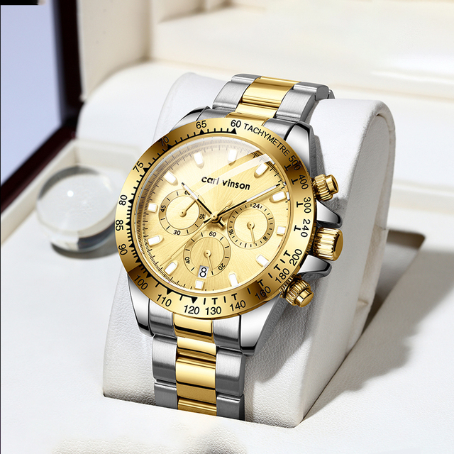 Stainless Steel Quartz Waterproof Analog Watches Case Stainless Steel for Men Luminous Fashion Japan Movement Business Watch