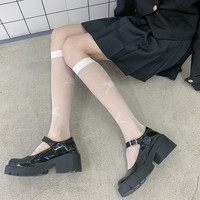 XR Classic 100% coton robe chaussettes pour filles respirant anti-dérapant longueur de l'équipage noir blanc sur le genou utilisation quotidienne pour la saison d'automne
