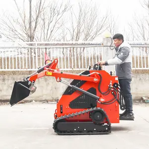 China brand skid steer loader new agricultural construction machines 4wd compact mini skid steer loader with track for sale