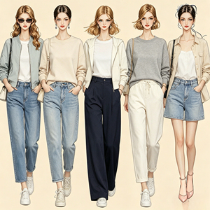 Conjunto de Ropa Básica Diaria Personalizada para Mujer, Sudadera Holgada, <span class=keywords><strong>Camiseta</strong></span>, Pantalones, Shorts, Atuendo Casual Cómodo, Fábrica OEM - Product Image 1