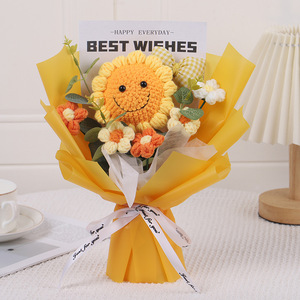 Flores de Ganchillo Hechas a Mano, Ramo de Flores DIY, Regalo para el Día de la Madre, Graduación, Año Nuevo, Girasoles Terminados - Product Image 5