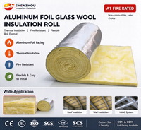 Vente Flash : Rouleau de Laine de Verre A1 Ignifuge avec Revêtement en Aluminium, Couverture Isolante en Fibre de Verre pour Toiture de Structure Métallique et Conduits CVC