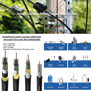Cable de Fibra Óptica Autoportante Dieléctrico de 24 Núcleos <span class=keywords><strong>ADSS</strong></span>, Alcance de 200M -1000M, Cable de Fibra Aéreo Sin Armadura SM OFC de 96 Núcleos <span class=keywords><strong>ADSS</strong></span> - Product Image 3