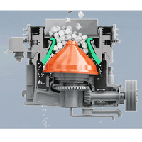 Concasseur à cône hydraulique multi-cylindres TIDE Henan avec moteur et composants d'engrenage, faible coût d'entretien, certifié CE