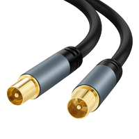Câble coaxial Thzzhnno RG6 2M, connecteur mâle à mâle plaqué or, pour TV HD, CATV, DVB-T2/C/S, modem, radio, récepteur satellite
